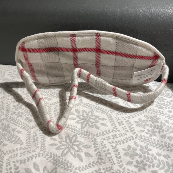 BOLL & BRANCH Flannel Eye Mask - Plaid, Unisex, Red - Brand-new with tags. - Picture 10 of 12